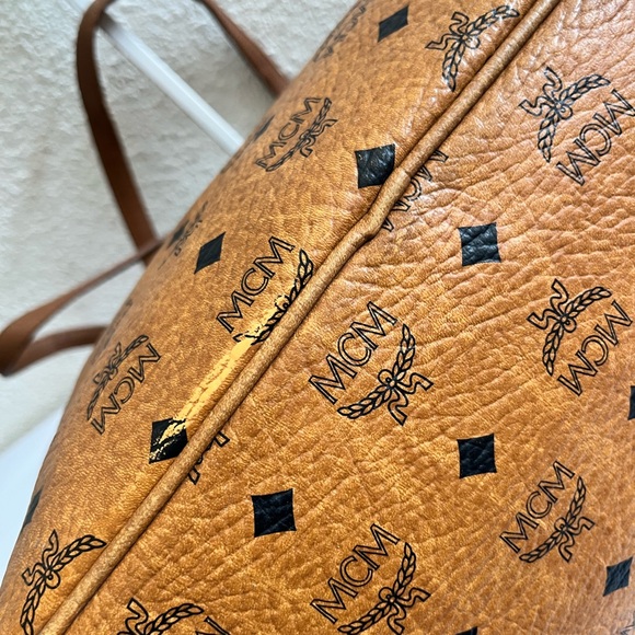 MCM Cognac Logo Tote Bag - Picture 6 of 13